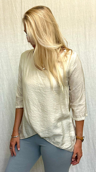 Rayon Parachute Double Layer V-Neck Pullover