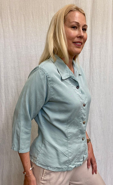 Solid Tencel 3/4 Sleeve Shirt (Other color available)