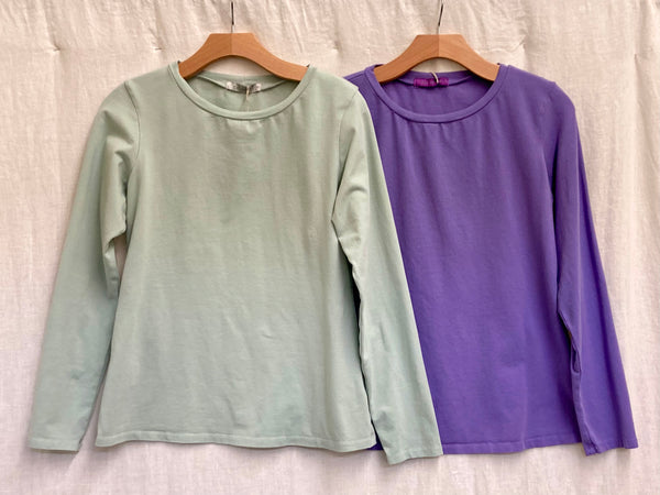 Lightweight Cotton Lycra Long Sleeve Crew Tee (Other color available)