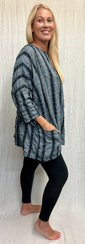 Cotton Crinkle Plaid One Size Pullover (New colors available)