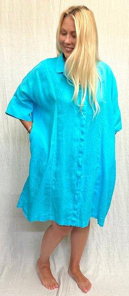 Hanky Linen Kimono Shirt Dress