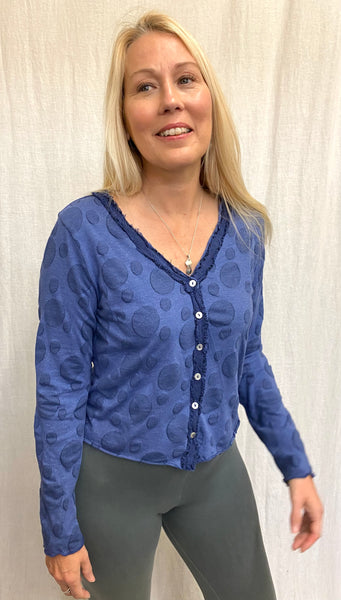 Cotton Dot Jacquard Crop Cardi (New color!)