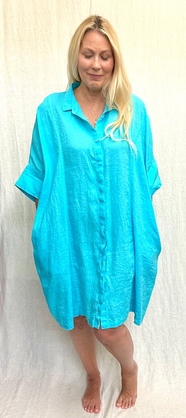 Hanky Linen Kimono Shirt Dress