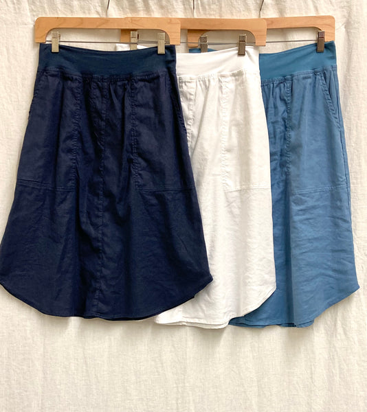 Linen Tencel Cargo Skirt