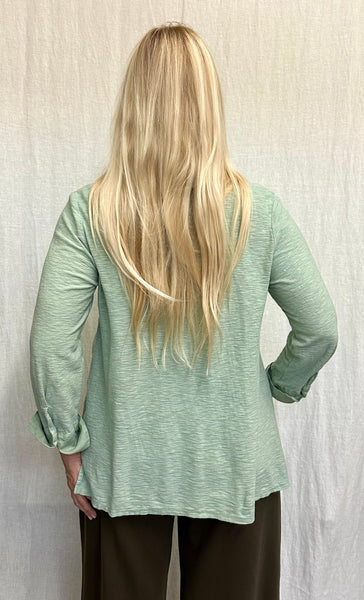 Linen Cotton Combo Long Sleeve Shirt (Other color available)