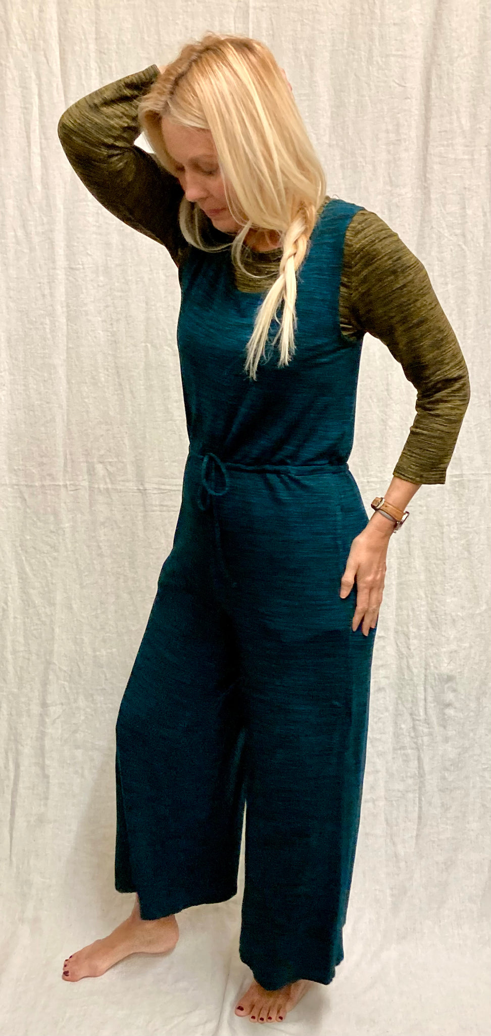 Marled Rayon Knit Jumpsuit (More colors available)