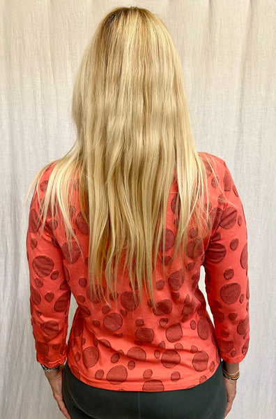 Cotton Dot Jacquard 3/4 Sleeve Boatneck Top (New color!)