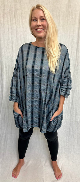 Cotton Crinkle Plaid One Size Pullover (New colors available)