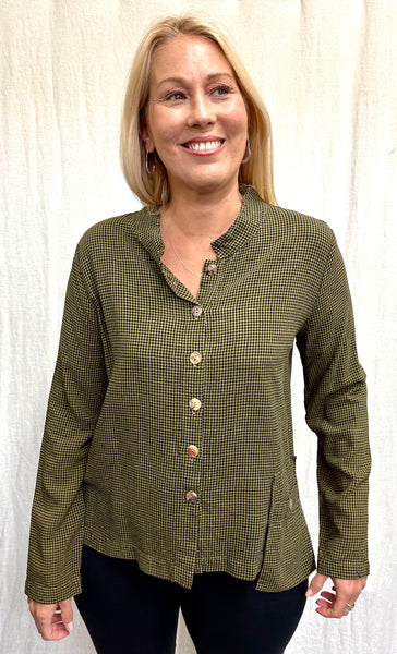 Tencel Mini Check Cargo Jacket (More colors available)