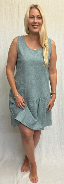 Cotton Linen Crosshatch Pocket Tank Dress (New color!)