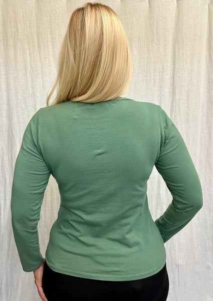 Organic Cotton Spandex Long Sleeve Crew Tee (Other color available)