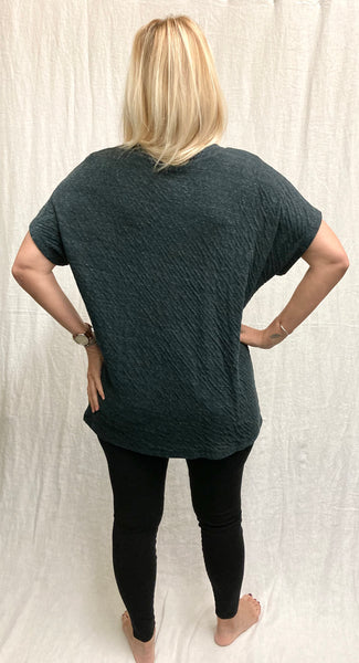 Cotton Rayon Charcoal Doublecloth Pocket Vest