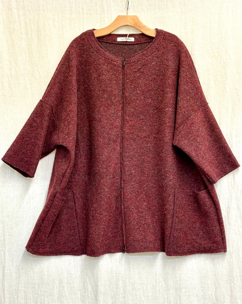 Boiled Wool One Size Zip Jacket