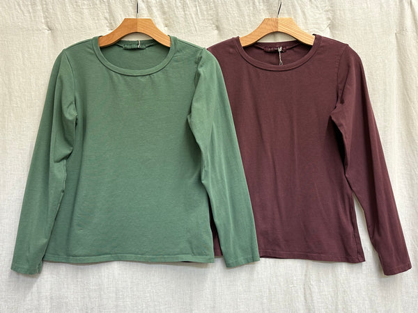 Organic Cotton Spandex Long Sleeve Crew Tee (Other color available)