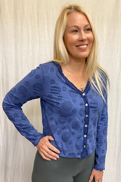 Cotton Dot Jacquard Crop Cardi (New color!)