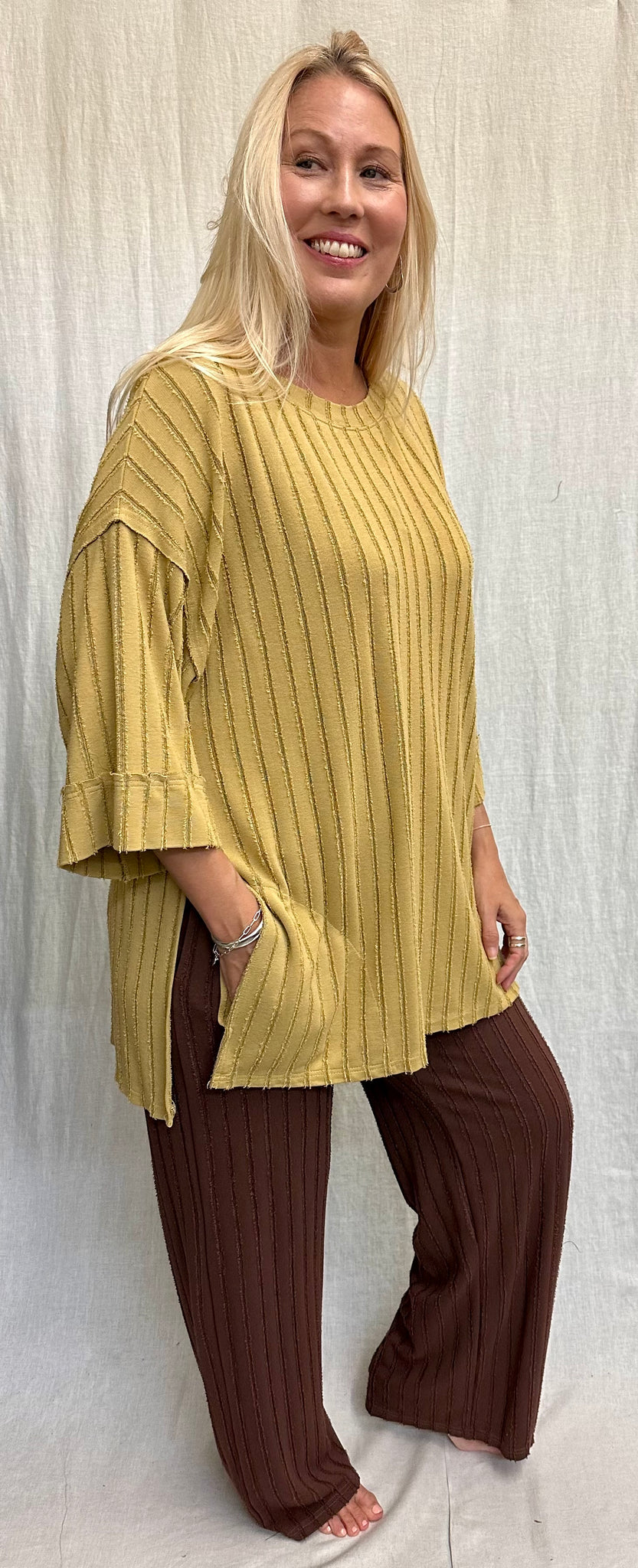 Viscose Stripe Easy Pocket Pant (Other color available)