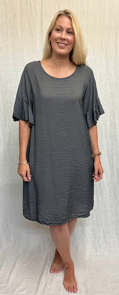 Rayon Parachute Flounce Sleeve Dress (Other color available)