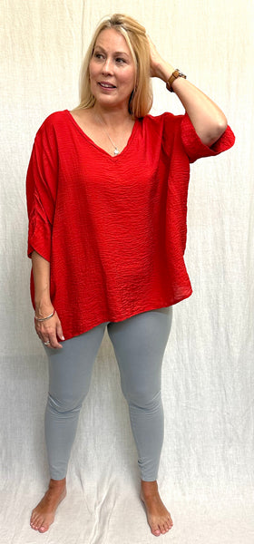 Rayon Parachute V-Neck Top (More colors available)