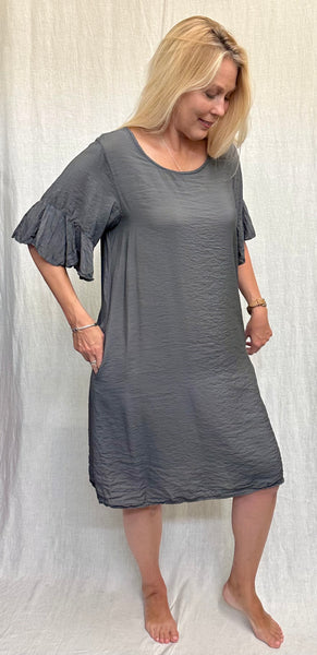 Rayon Parachute Flounce Sleeve Dress (Other color available)