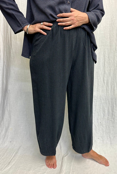 Tencel Mini Check Cropped Pant with Darts (Other color available)