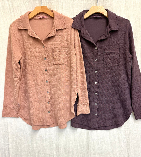 Cotton Pucker Double Cloth Button Shirt (Other color available)