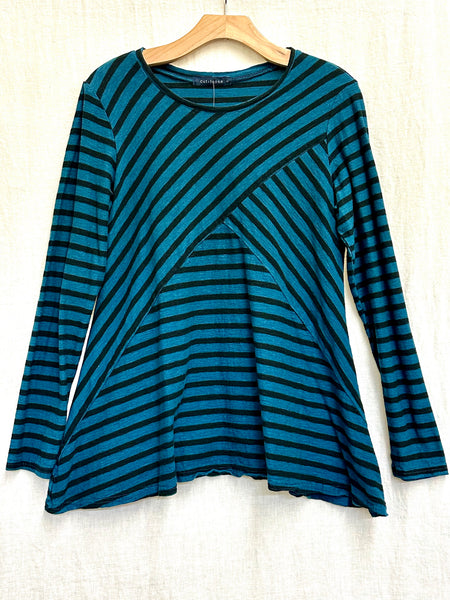 Cotton Linen Black/Natural Stripe Swing Top (New color!)