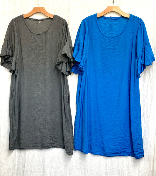 Rayon Parachute Flounce Sleeve Dress (Other color available)