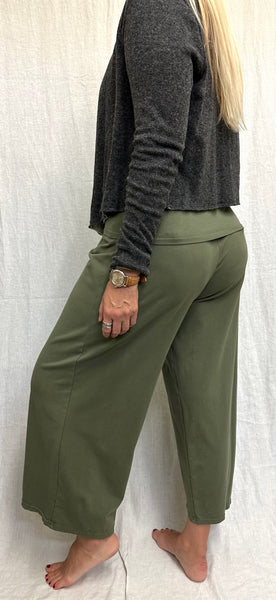Cotton Lycra Wide Leg Crop Pant