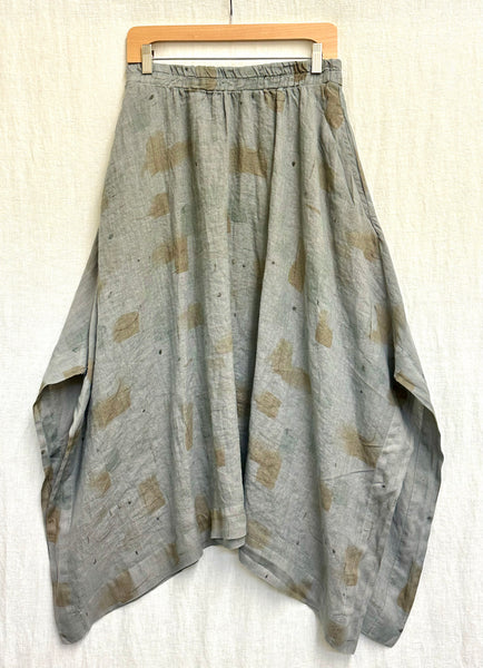 Hanky Linen Brush Stroke Side Slit Skirt (New color!)