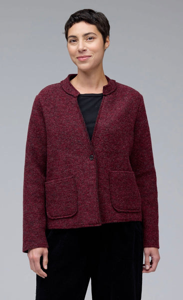 Boiled Wool Crop A-Line Jacket