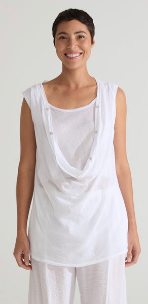 Cotton Tulle Cowl Drape Top (Other color available)