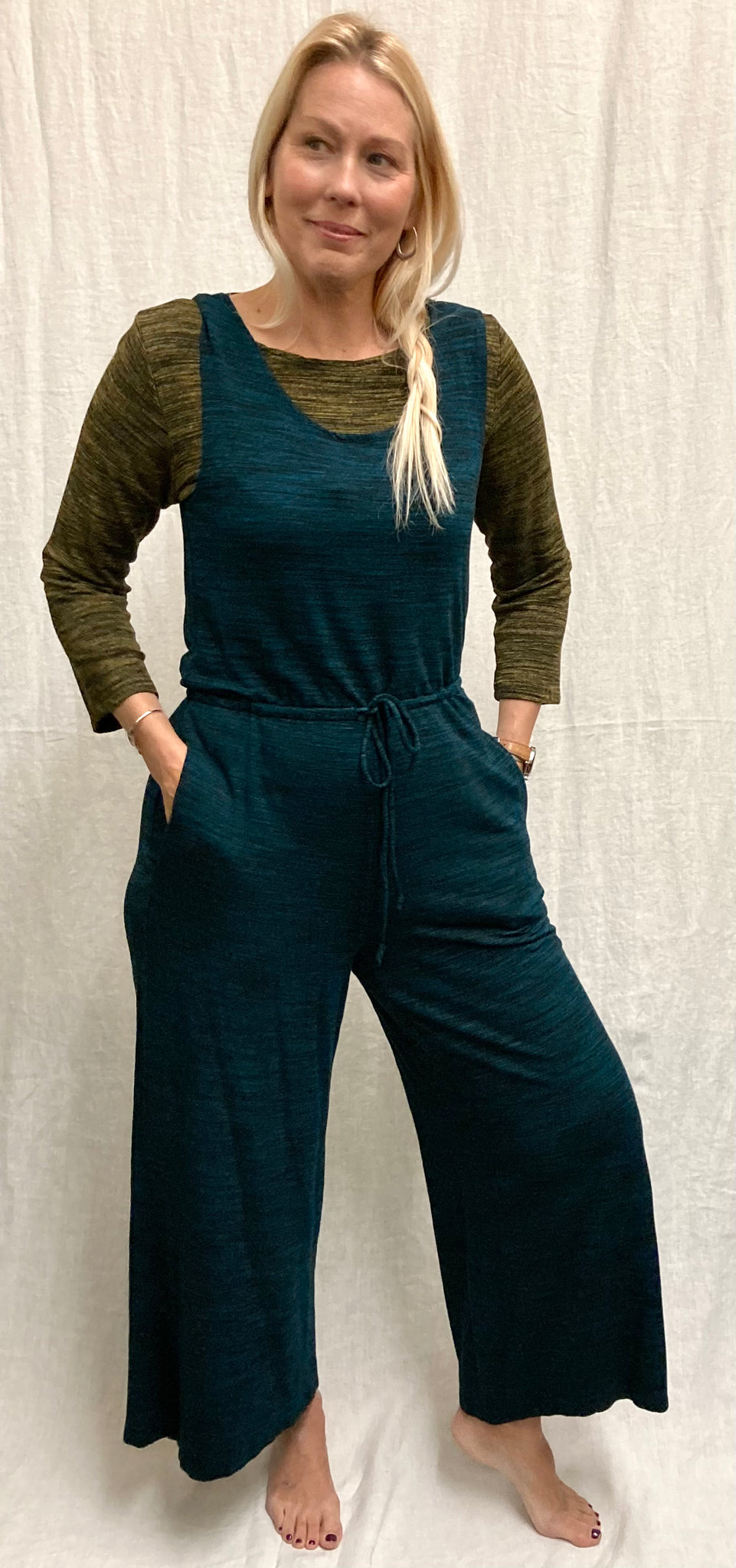 Marled Rayon Knit Jumpsuit (Other color available)