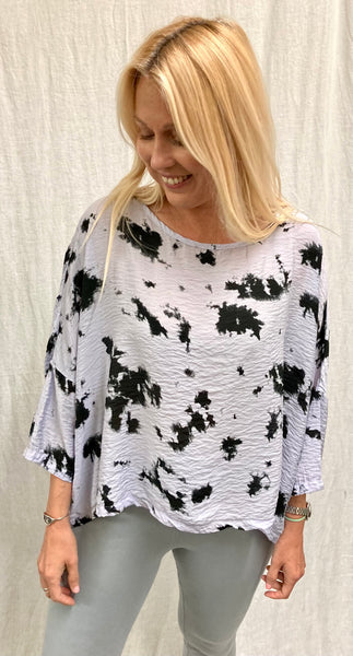 Rayon Parachute Ink Blot Crop Top