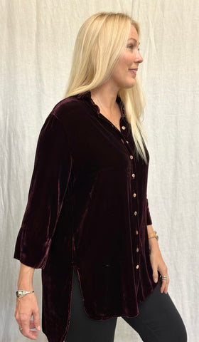 Rayon Silk Velvet Easy Shirt (Other colors available)