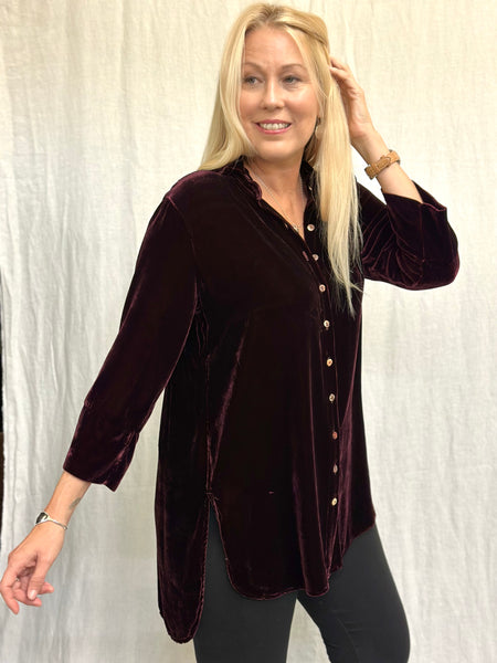 Rayon Silk Velvet Easy Shirt (Other colors available)