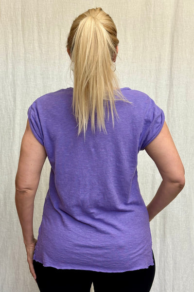 Lightweight Cotton Linen Jersey Roll Up Sleeve Tee (More colors available)