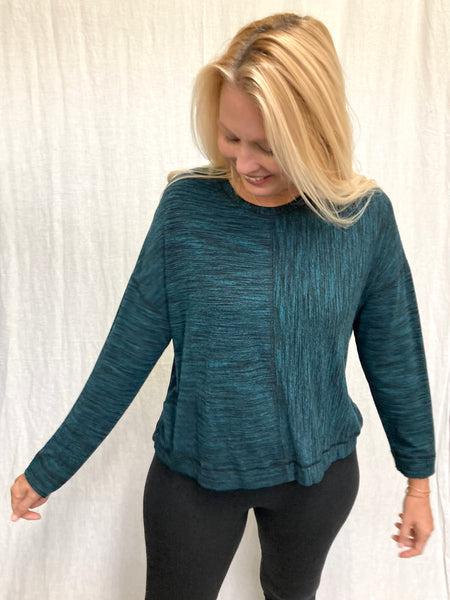 Marled Rayon Knit Sweatshirt (More colors available)