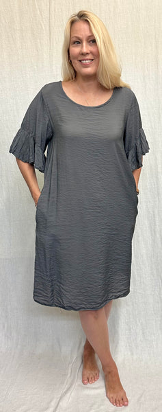 Rayon Parachute Flounce Sleeve Dress (Other color available)