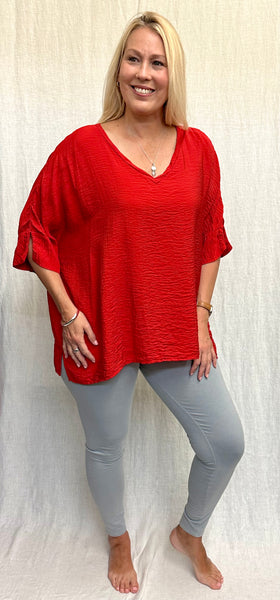 Rayon Parachute V-Neck Top (More colors available)