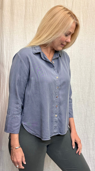 Solid Tencel Crop Easy Shirt (Other color available)