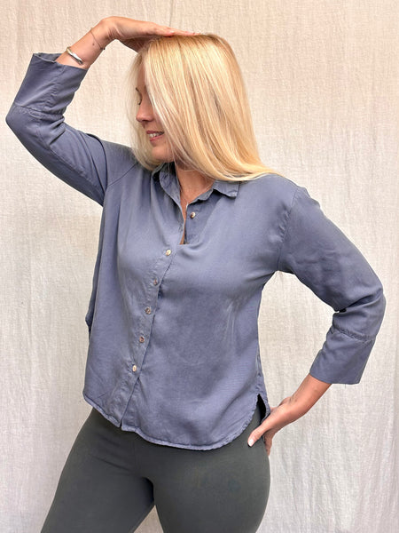 Solid Tencel Crop Easy Shirt (Other color available)