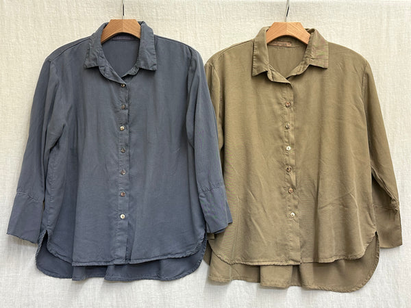 Solid Tencel Crop Easy Shirt (Other color available)